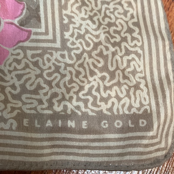 Vintage Art Deco pattern floral silk scarf - Picture 4 of 4